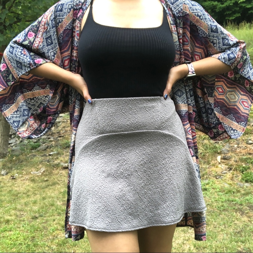 Kimchi Blue • Embossed Skater Mini Skirt